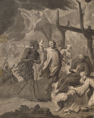 First French arriving in Canada, engraved by Laurent Cars by Louis Michel Dumesnil